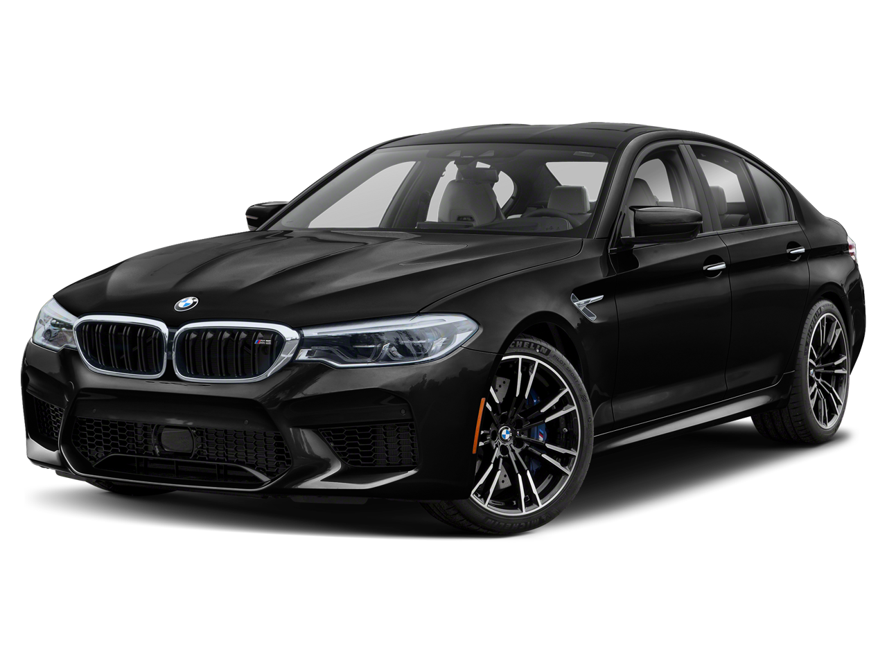 2019 BMW M5 Sedan in Black Sapphire Metallic — front three-quarter view