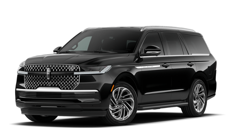 2027 Lincoln Navigator Premiere in Infinite Black Metallic Clearcoat — front three-quarter view