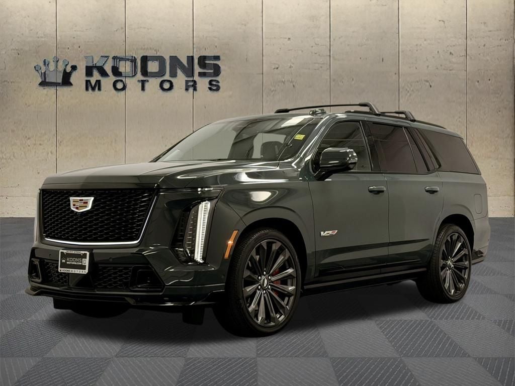 2026 Cadillac Escalade V-Series in Aegean Stone — front three-quarter view