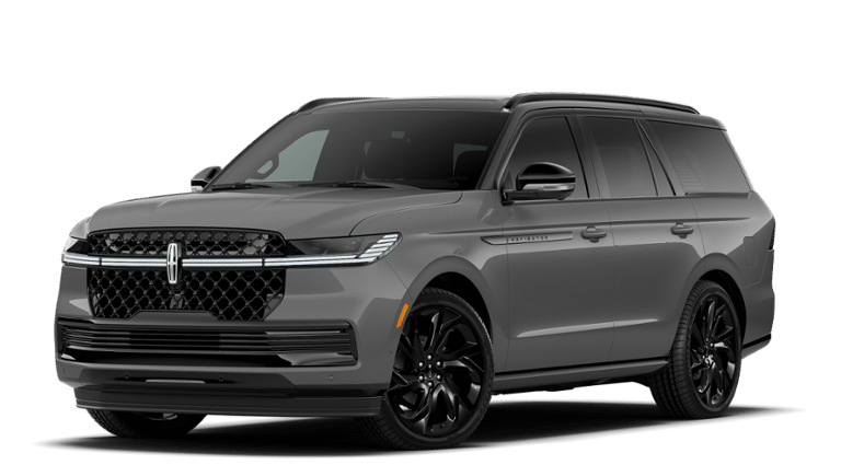 2026 Lincoln Navigator Black Label in Chroma Caviar Dark Gray Metallic — front three-quarter view