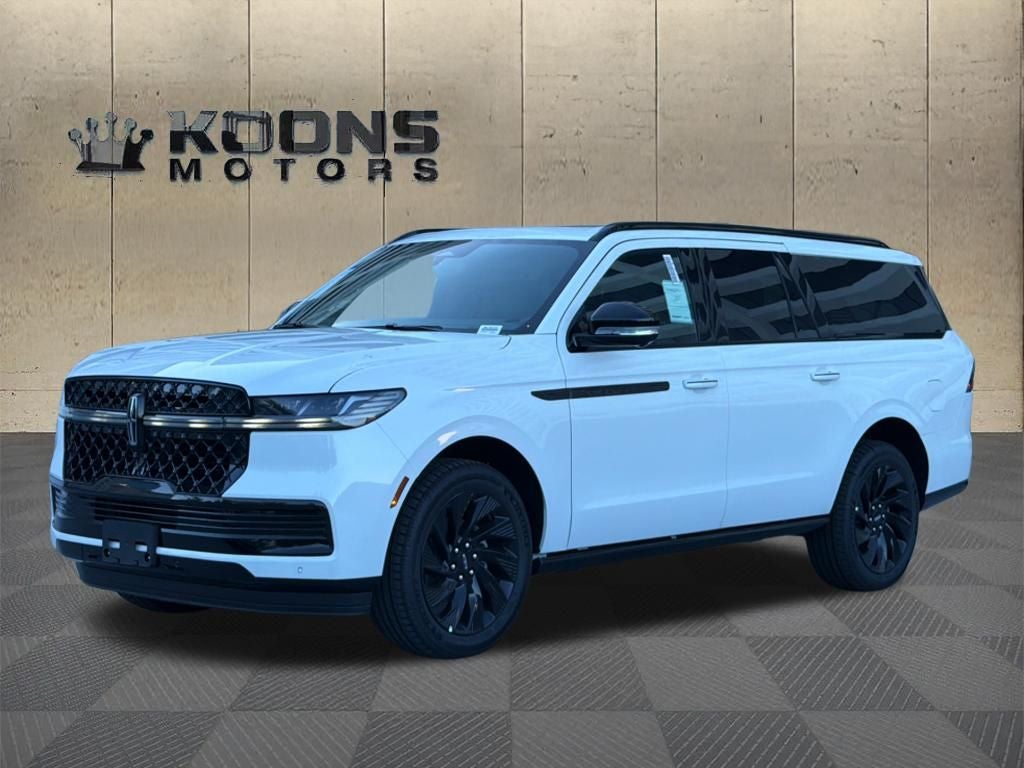 2026 Lincoln Navigator L Reserve in Pristine White Metallic Tri-Coat — front three-quarter view