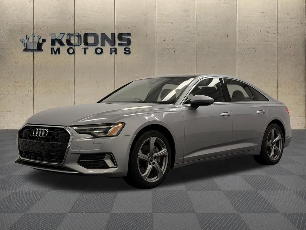 2024 Audi A6 45 Premium Plus 45 TFSI in Arkona White — front three-quarter view